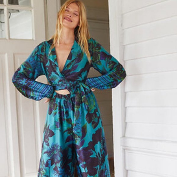 Anthropologie Pants - Anthropologie x Mary O'Malley Silk Lounge Jumpsuit S
